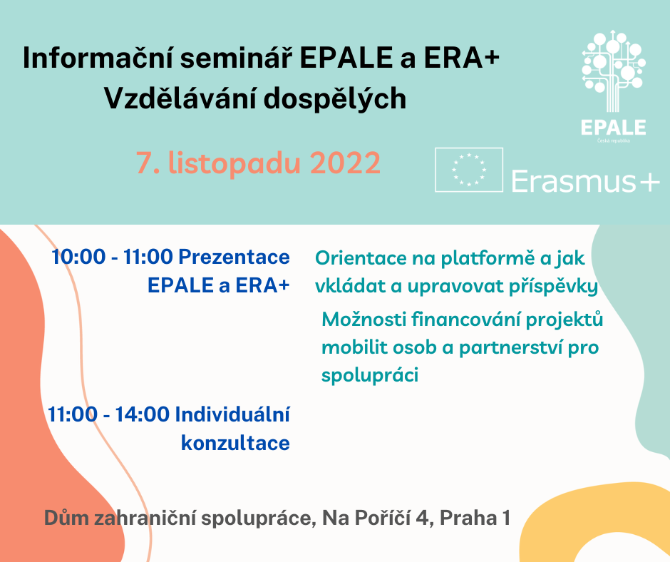 Info seminář EPALE a ERA+